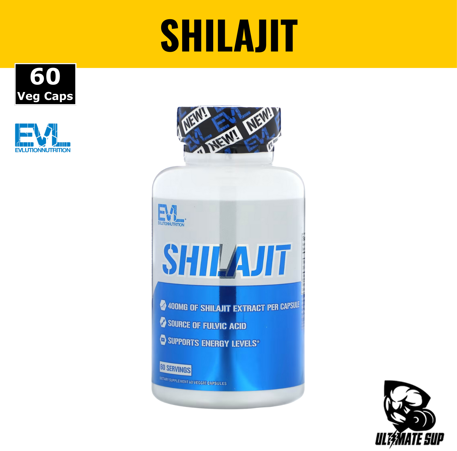 EVLution Nutrition, Shilajit, Enhanced Health Effectiveness, Energy Booster, 60 Veggie Capsules - Ultimate Sup Singapore