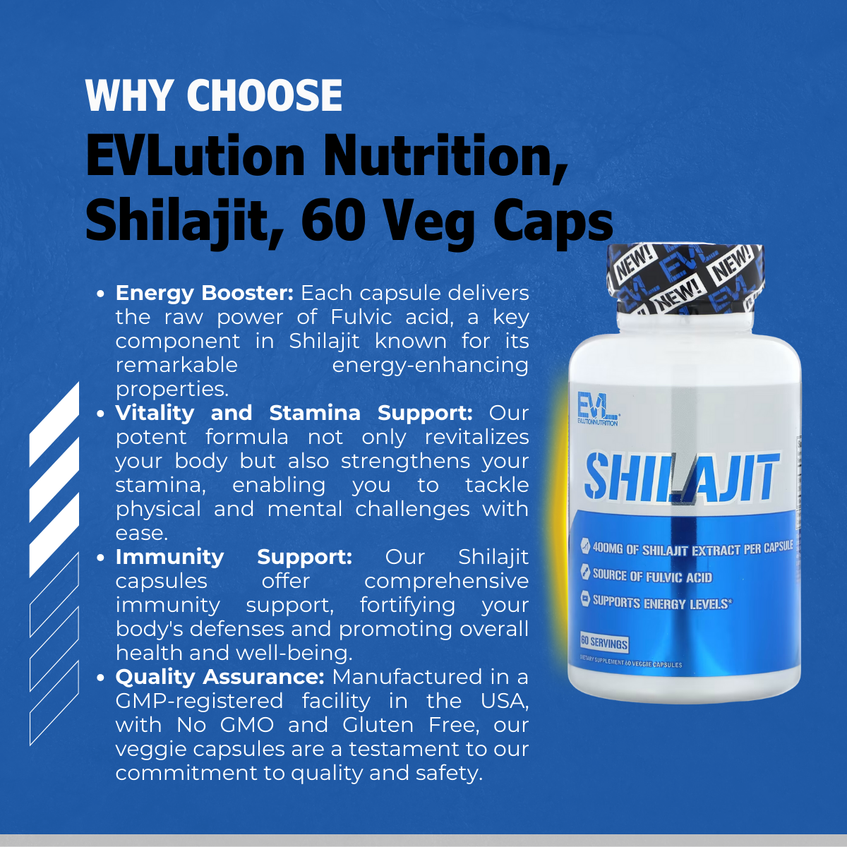 EVLution Nutrition, Shilajit, Enhanced Health Effectiveness, Energy Booster, 60 Veggie Capsules - Ultimate Sup Singapore