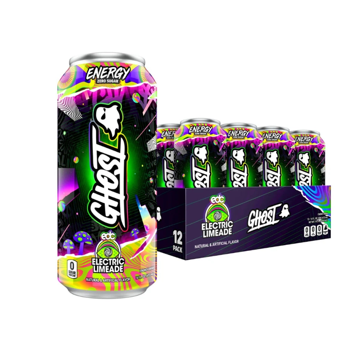 GHOST, Energy Drink, 200mg Caffeine, 12 Cans
