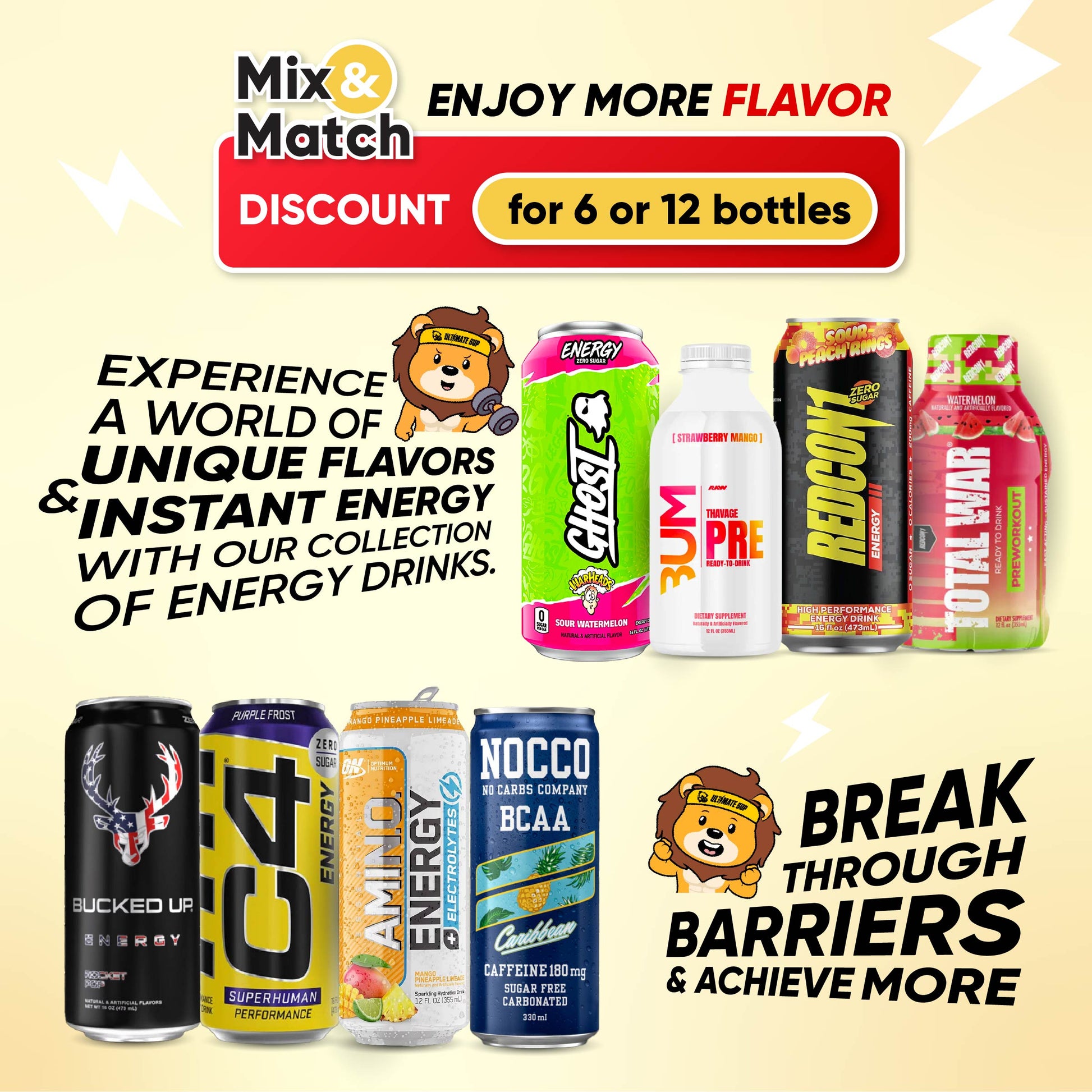 Energy Drink, Various Brands n Flavors, 1 can - Ultimate Sup Singapore