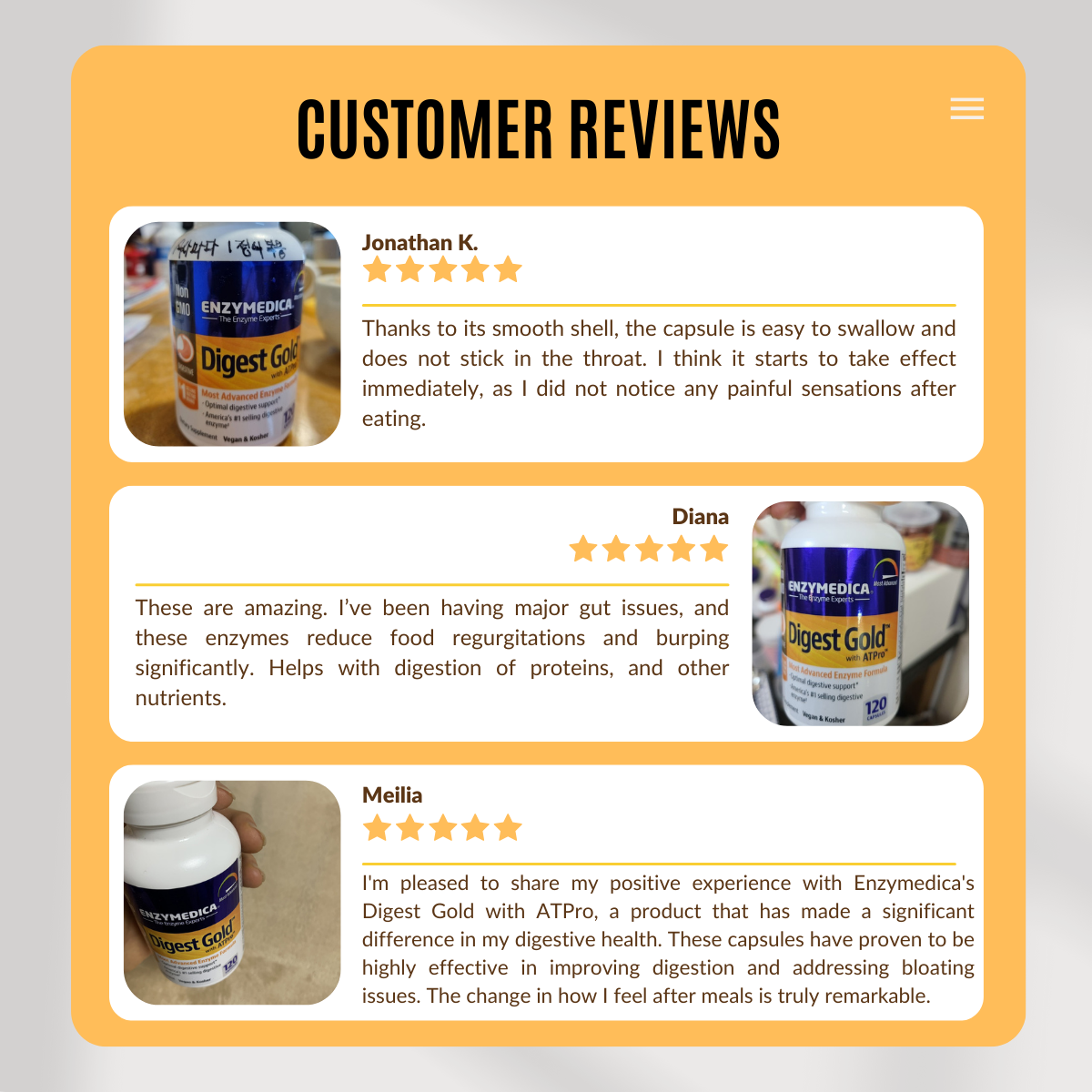Enzymedica, Digest Gold with ATPro, Digestive Enzyme, Gluten Free, No GMO, Vegan,  21-120 Capsules - Ultimate Sup Singapore
