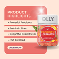 OLLY, Probiotic + Prebiotic, Peachy Peach, 30 Gummies - Ultimate Sup Singapore