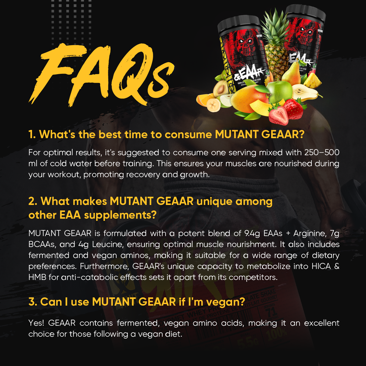 Mutant GEAAR, Complete Essential Amino Acid, 30 servings - Ultimate Sup Singapore