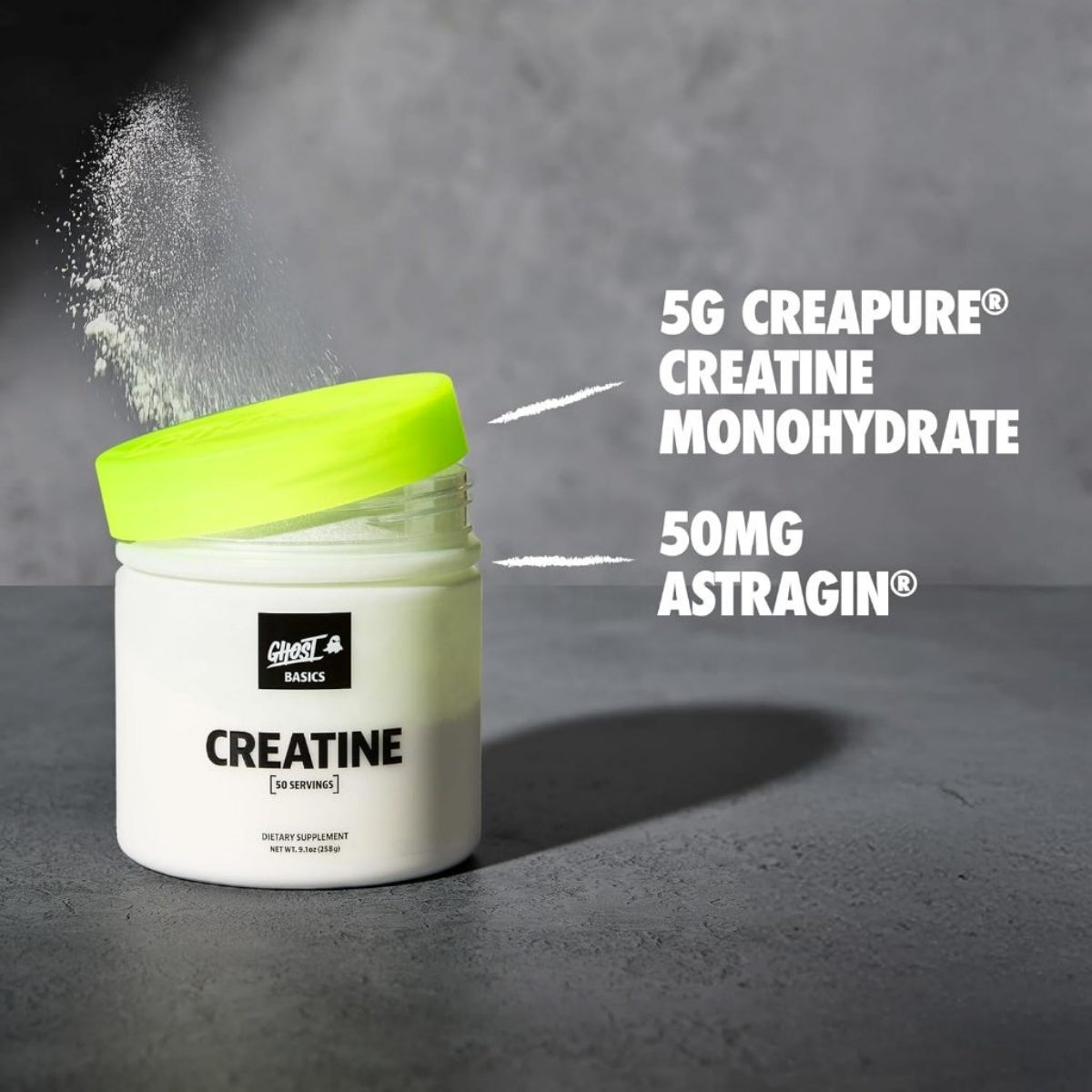 GHOST BASICS Creapure Creatine Monohydrate, AstraGin 50 servings - Ultimate Sup Singapore