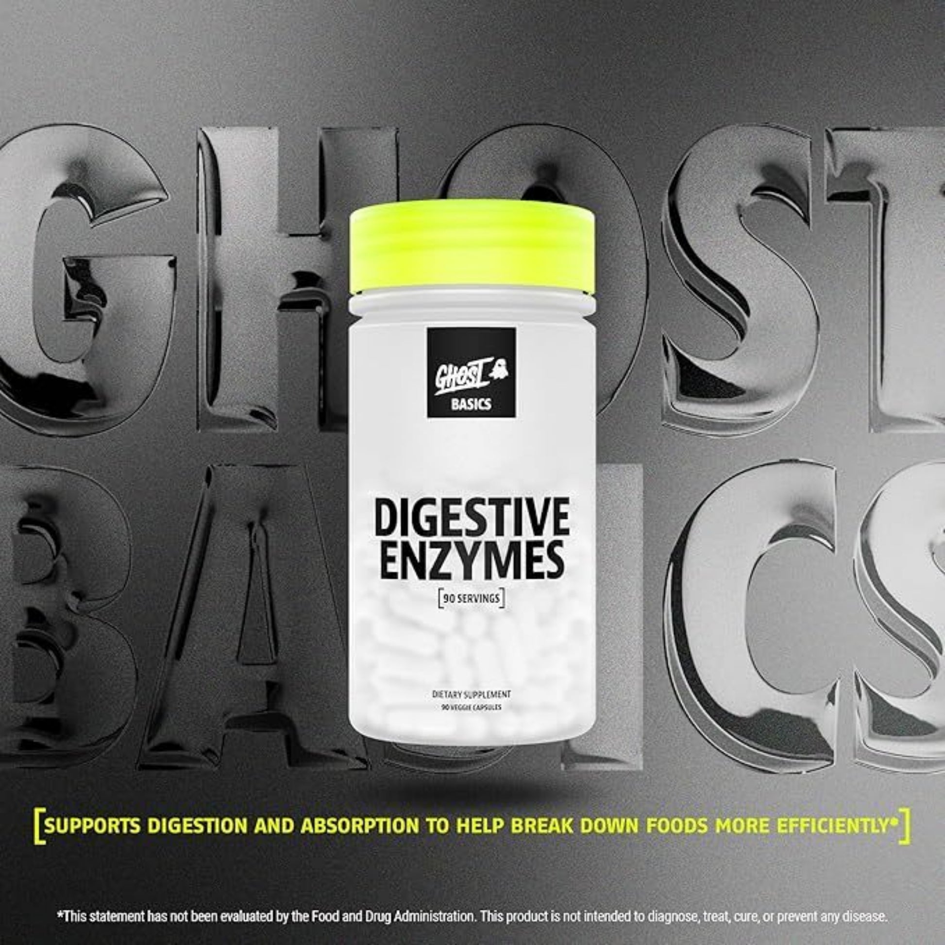 GHOST Basics Digestive Enzymes Supplement, Multi-Enzymes, Probiotics for Supporting Digestion 90 servings - Ultimate Sup Singapore
