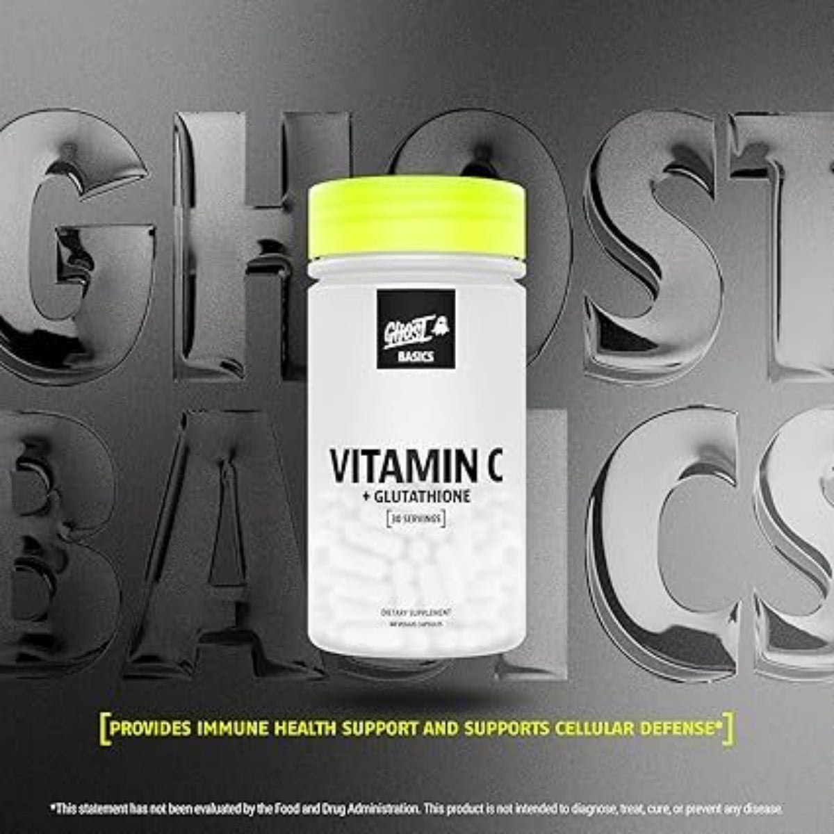 GHOST Basics Vitamin C + Glutathione, For Immune Health Support, Detox & Cleanse, 60 Veggie Capsules - Ultimate Sup Singapore