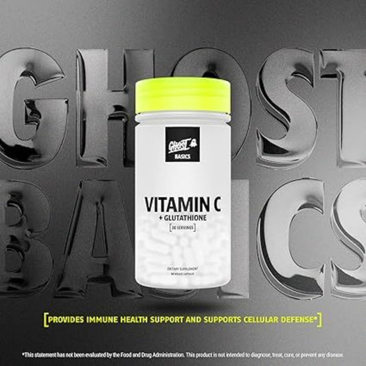 GHOST Basics Vitamin C + Glutathione, For Immune Health Support, Detox & Cleanse, 60 Veggie Capsules - Ultimate Sup Singapore