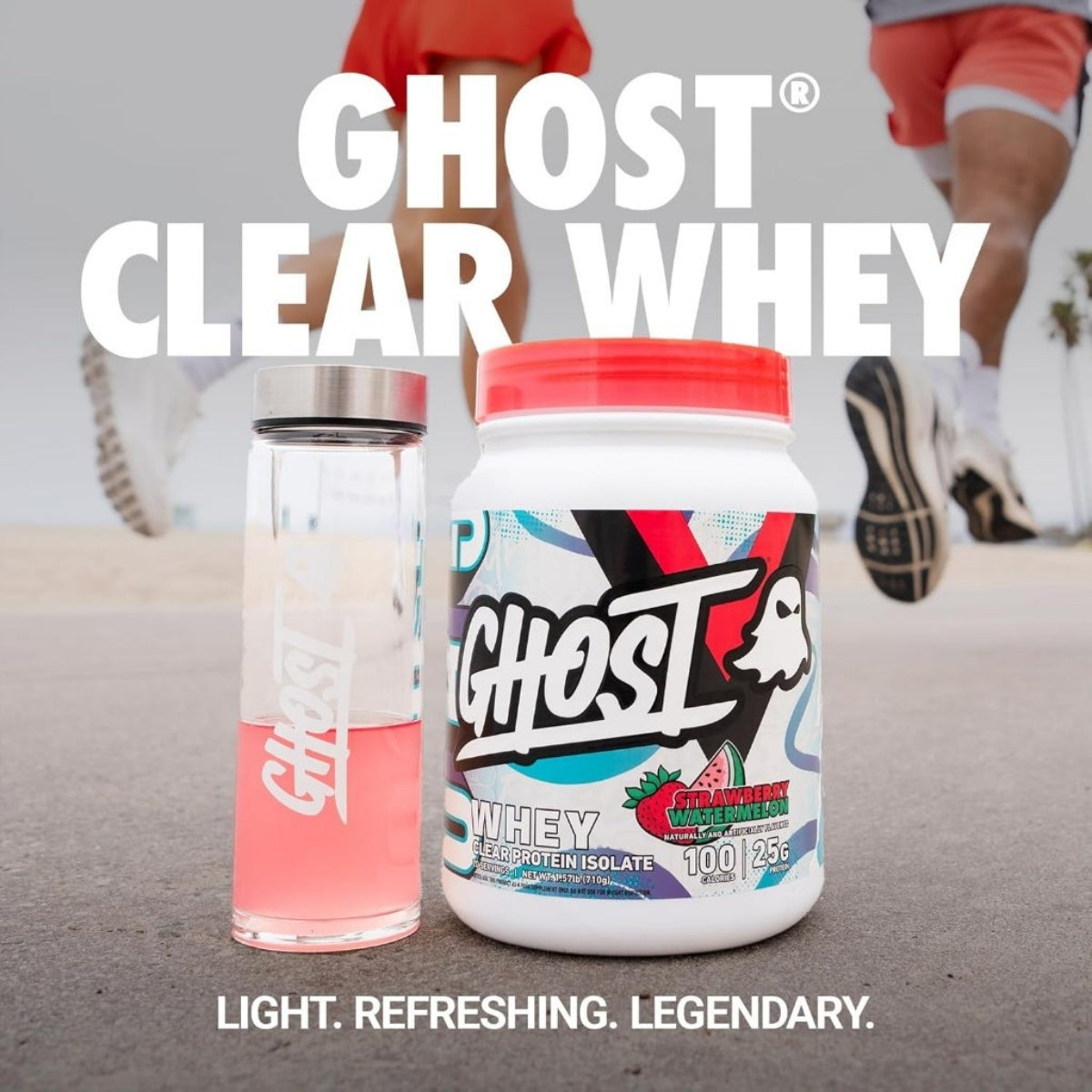 GHOST Clear Whey Isolate Protein Powder, Post Workout Drink for Muscle Gain & Recovery 20 servings - Ultimate Sup Singapore