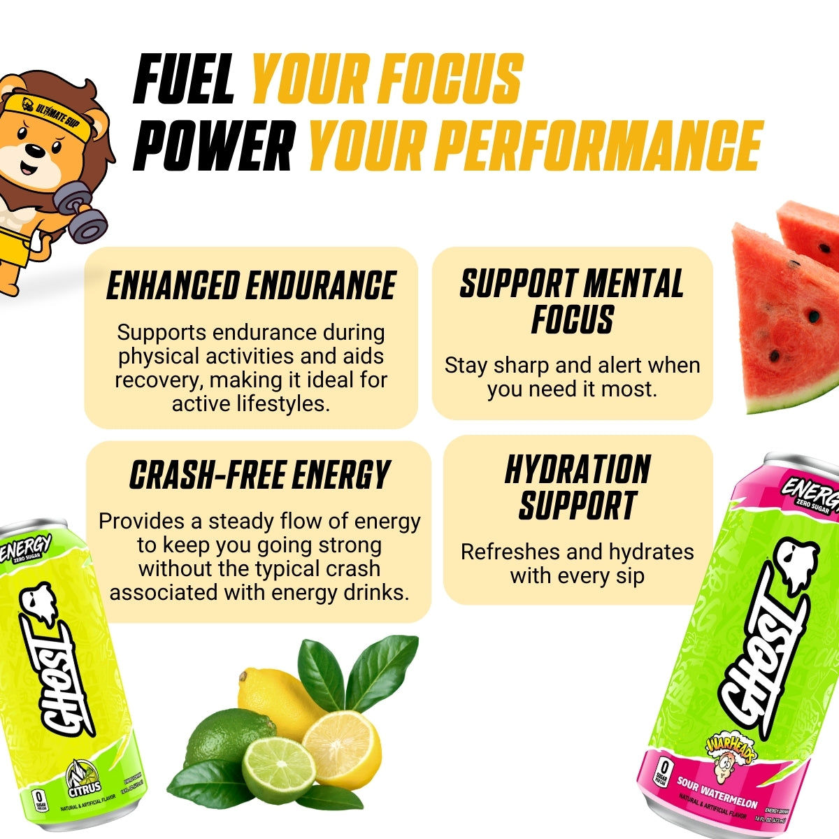 GHOST, Energy Drink, 200mg Caffeine, 12 Cans - Ultimate Sup Singapore