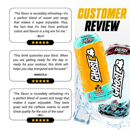 GHOST, Energy Drink, 200mg Caffeine, 12 Cans - Ultimate Sup Singapore