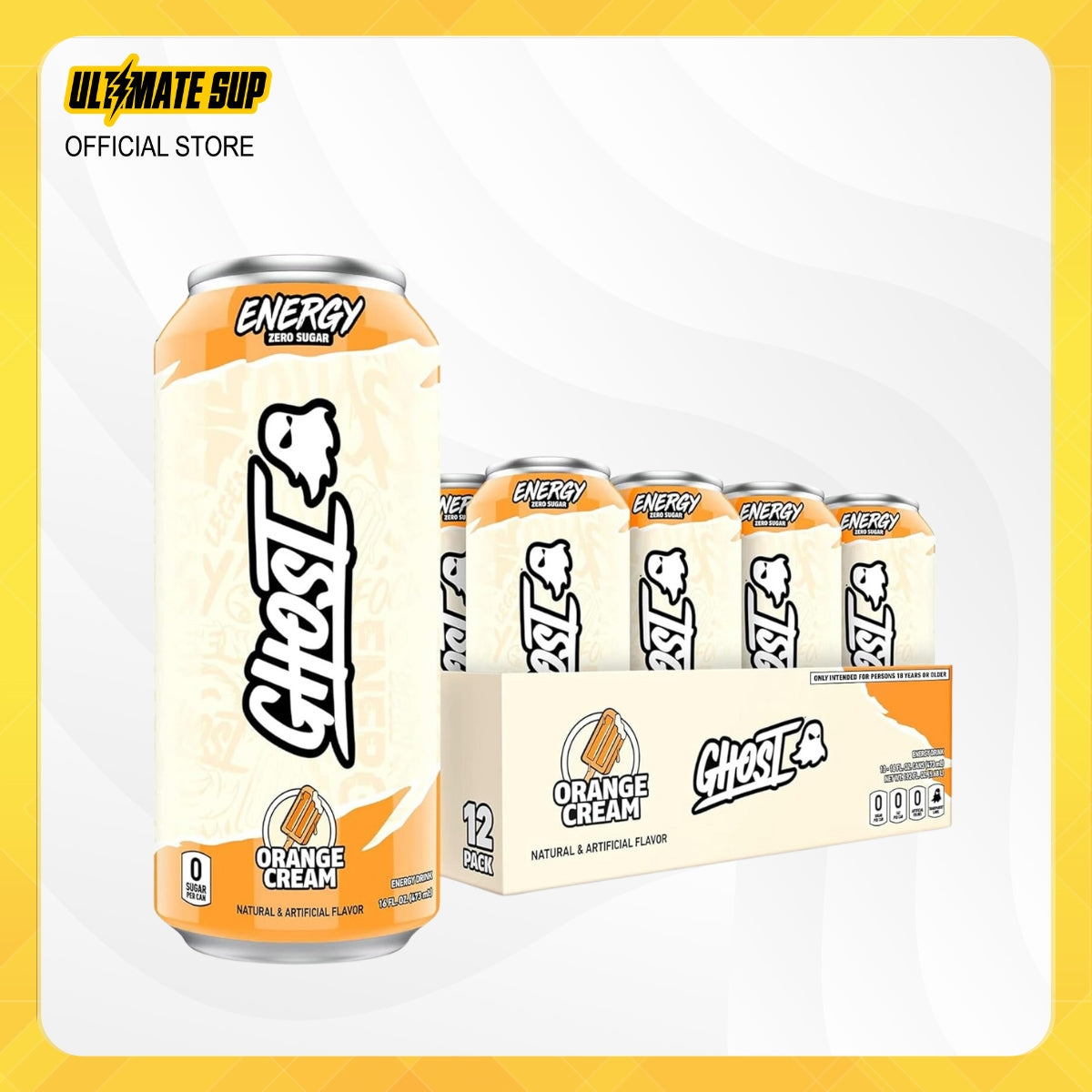 GHOST, Energy Drink, 200mg Caffeine, 12 Cans - Ultimate Sup Singapore