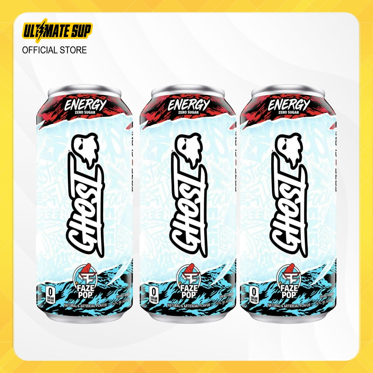 GHOST, Energy Drink, 200mg Caffeine, 12 Cans - Ultimate Sup Singapore