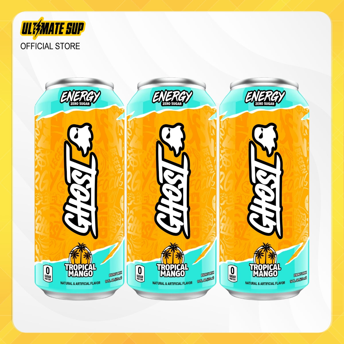 GHOST, Energy Drink, 200mg Caffeine, 12 Cans - Ultimate Sup Singapore