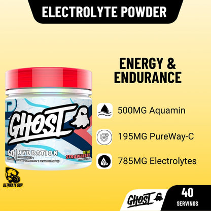 GHOST Hydration, Electrolyte Powder, Energy & Endurance, Electrolyte Enhanced, 40 Serv - Ultimate Sup Singapore