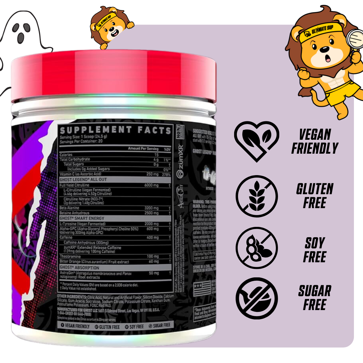 GHOST, Legend All Out Pre-Workout Powder, 20 Sers - Ultimate Sup Singapore