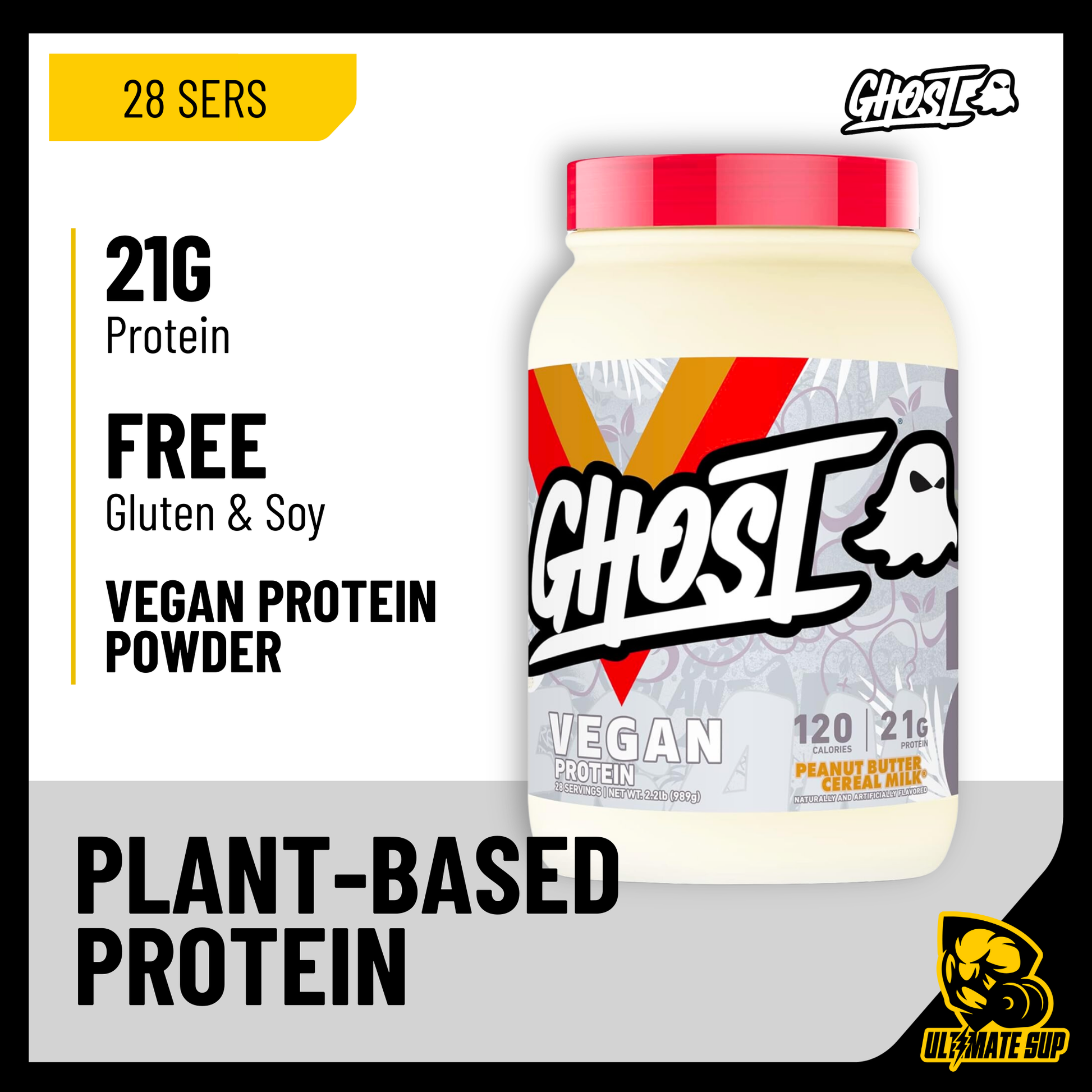 GHOST, Vegan Protein Powder, 2.2lbs - Ultimate Sup Singapore