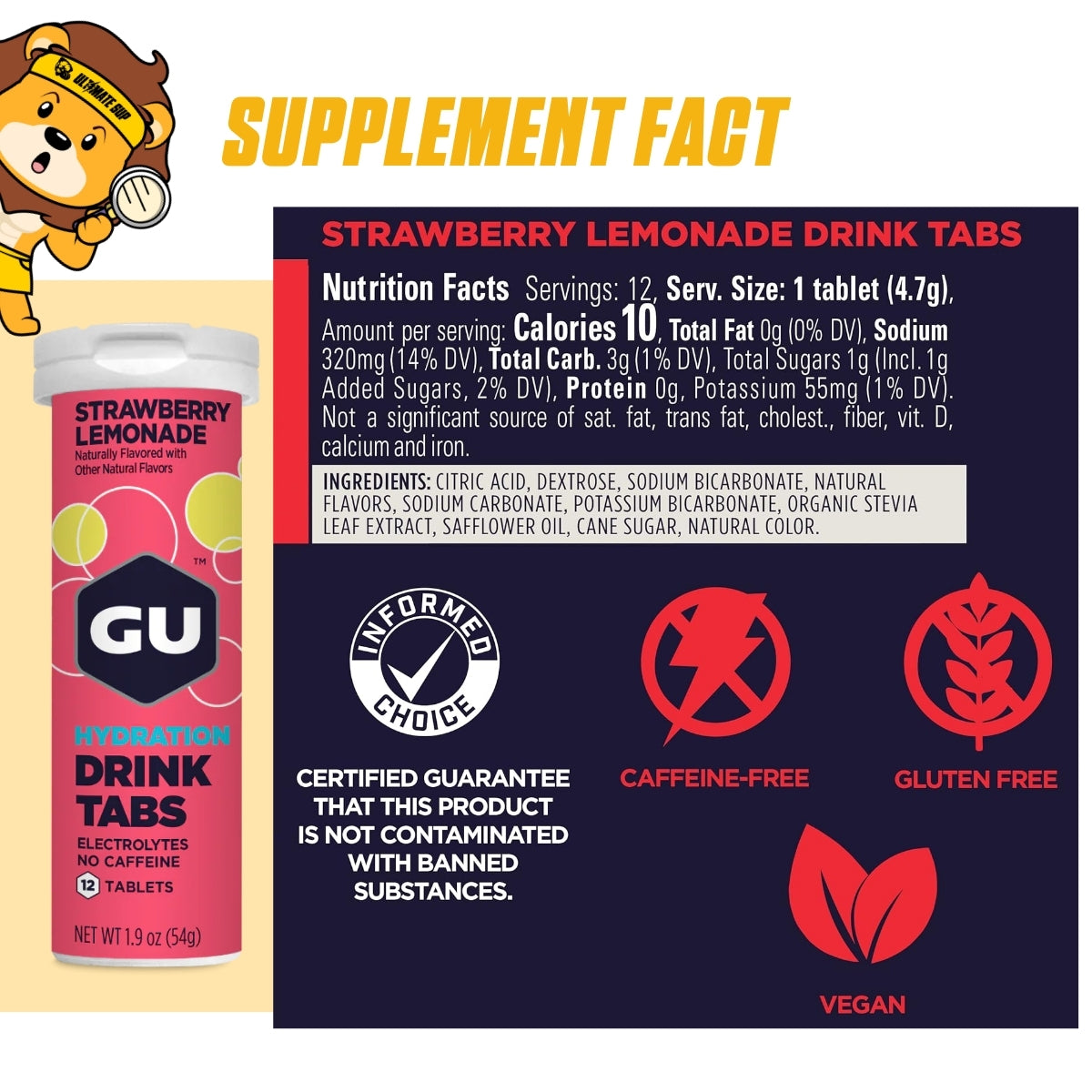 GU Energy, Hydration Drink Tablets, Electrolytes, Various Flavors, 4-8 tubes - Ultimate Sup Singapore