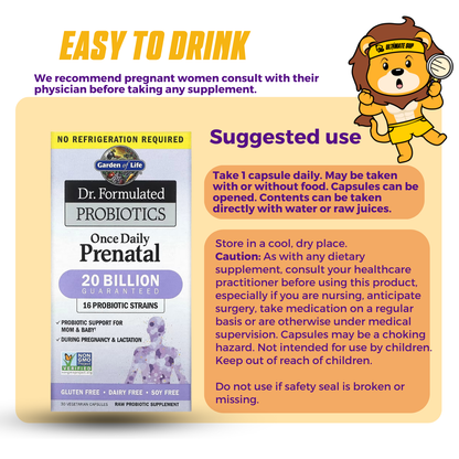 Garden of Life, Dr. Formulated Probiotics, Once Daily Prenatal, 30 Vegetarian Capsules - Ultimate Sup Singapore