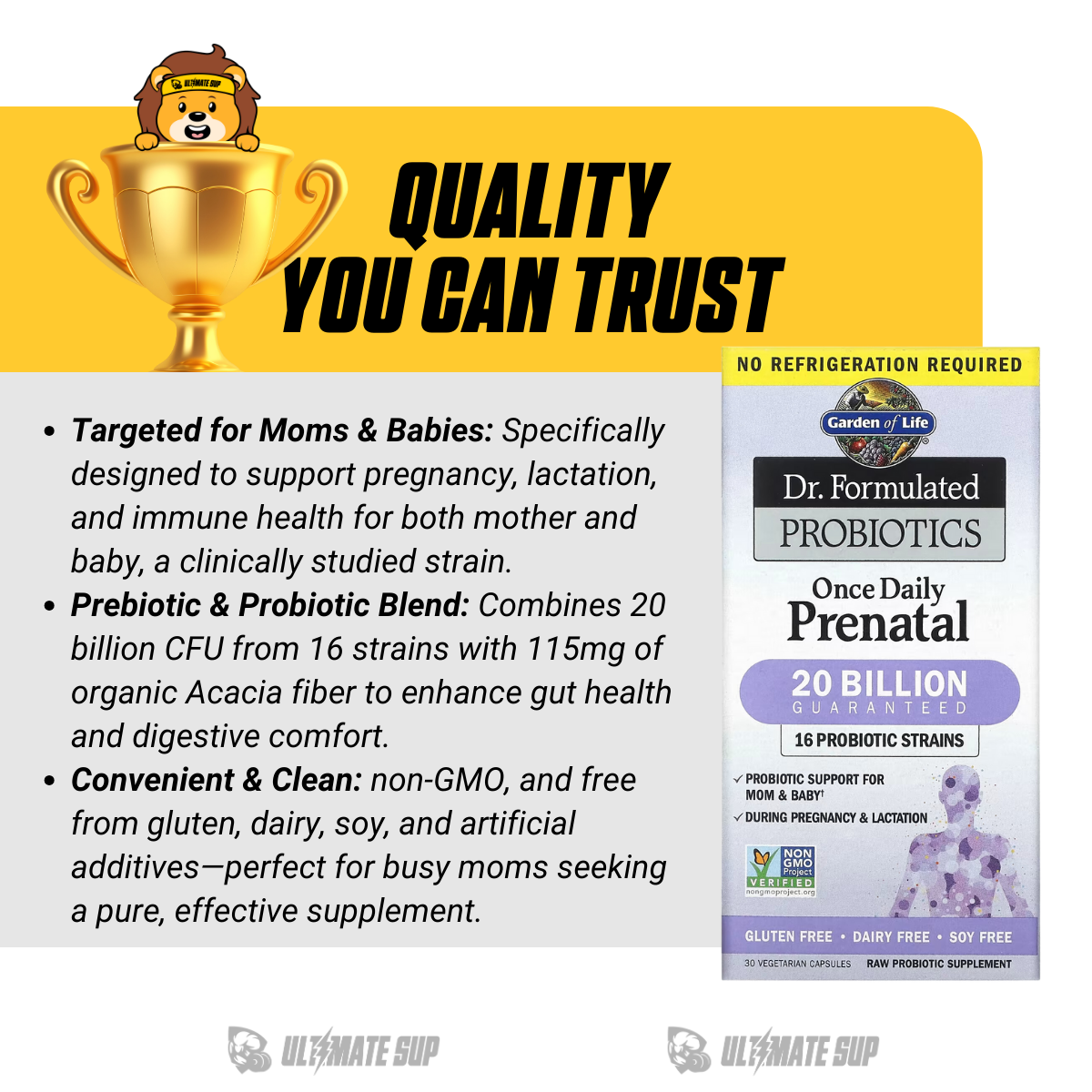 Garden of Life, Dr. Formulated Probiotics, Once Daily Prenatal, 30 Vegetarian Capsules - Ultimate Sup Singapore