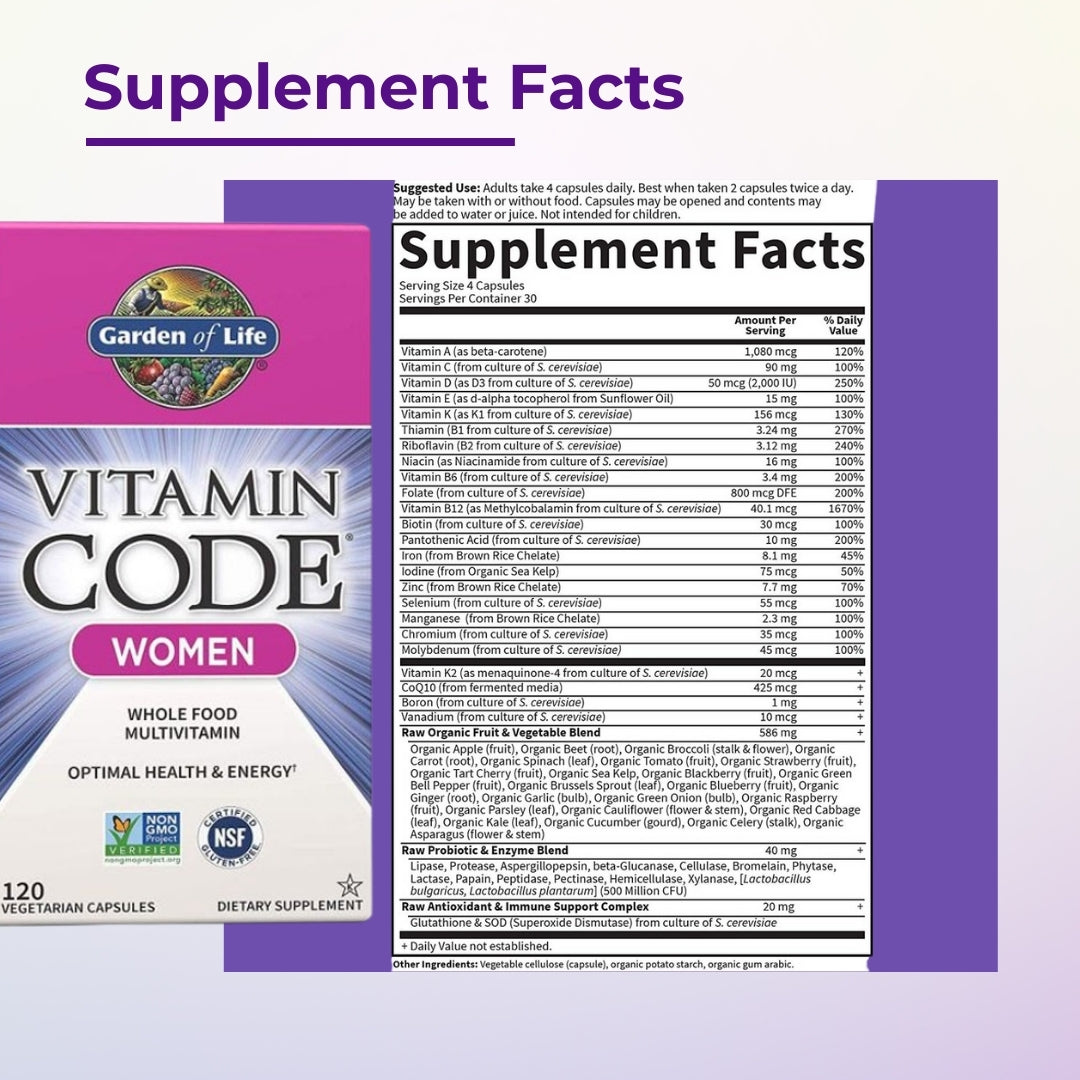 Garden of Life Multivitamin for Women, 120 caps - Ultimate Sup Singapore