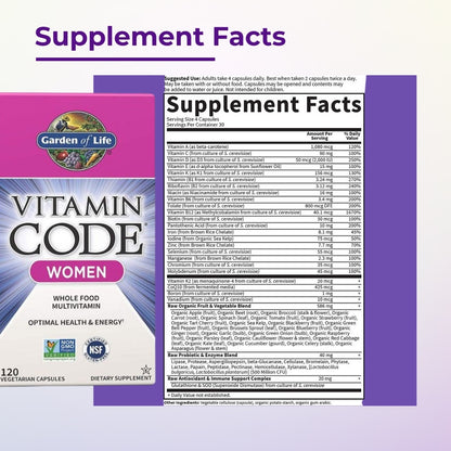 Garden of Life Multivitamin for Women, 120 caps - Ultimate Sup Singapore