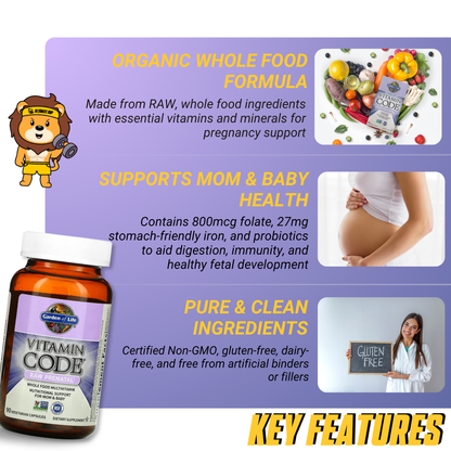Garden of Life, Vitamin Code, Prenatal Vitamins, Immune Support for Mom and Baby, 90 Capsules - Ultimate Sup Singapore