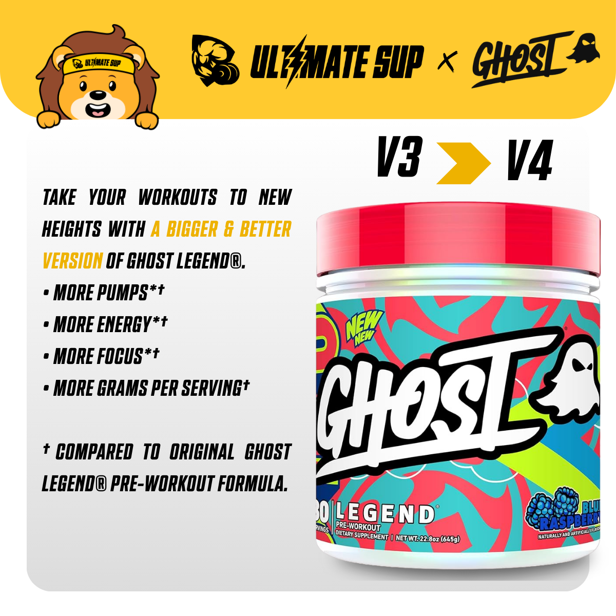 Ghost, Legend V4, Pre-Workout, 22.8 oz (645 g) - Ultimate Sup Singapore