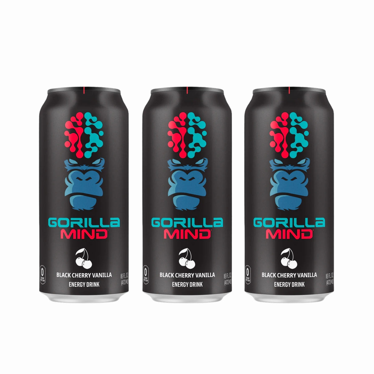Gorilla Mind Energy Drink, 200mg Caffeine, Enhanced Focus and Mental Clarity, Zero Sugar, 3-12cans, Various Flavors - Ultimate Sup Singapore