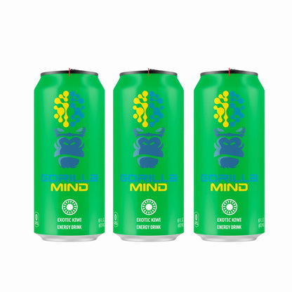 Gorilla Mind Energy Drink, 200mg Caffeine, Enhanced Focus and Mental Clarity, Zero Sugar, 3-12cans, Various Flavors - Ultimate Sup Singapore