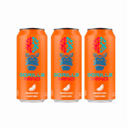 Gorilla Mind Energy Drink, 200mg Caffeine, Enhanced Focus and Mental Clarity, Zero Sugar, 3-12cans, Various Flavors - Ultimate Sup Singapore