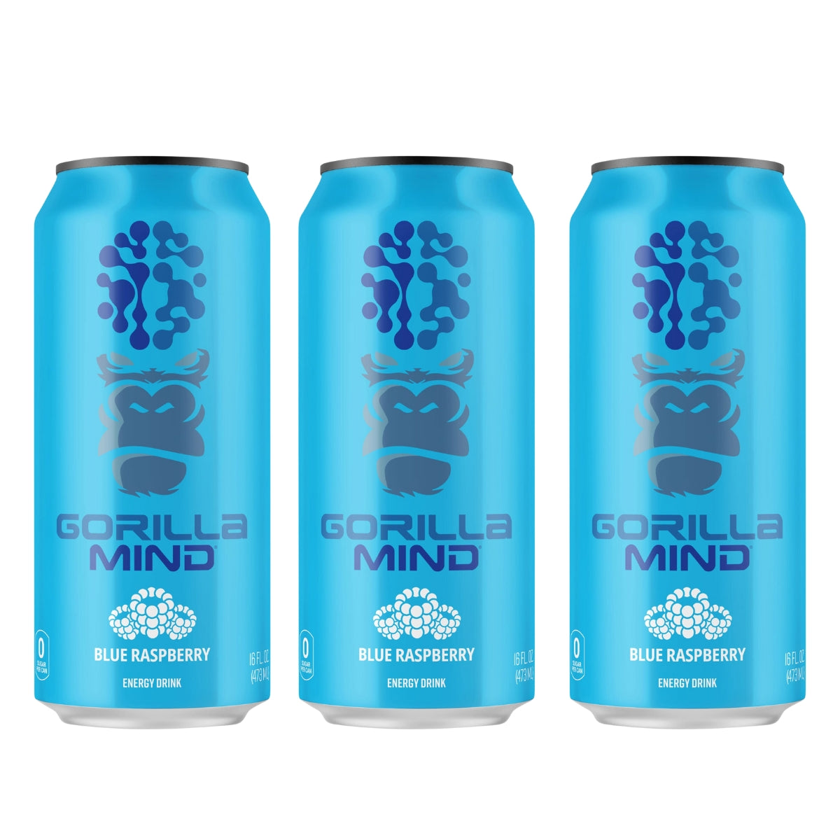 Gorilla Mind Energy Drink, 200mg Caffeine, Enhanced Focus and Mental Clarity, Zero Sugar, 3-12cans, Various Flavors - Ultimate Sup Singapore