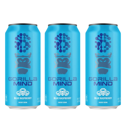 Gorilla Mind Energy Drink, 200mg Caffeine, Enhanced Focus and Mental Clarity, Zero Sugar, 3-12cans, Various Flavors - Ultimate Sup Singapore