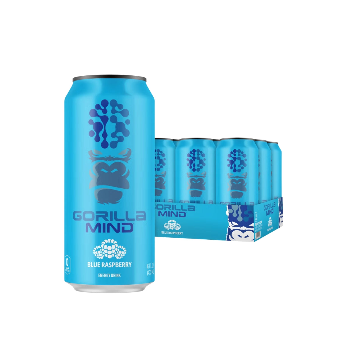 Gorilla Mind Energy Drink, 200mg Caffeine, Enhanced Focus and Mental Clarity, Zero Sugar, 3-12cans, Various Flavors - Ultimate Sup Singapore