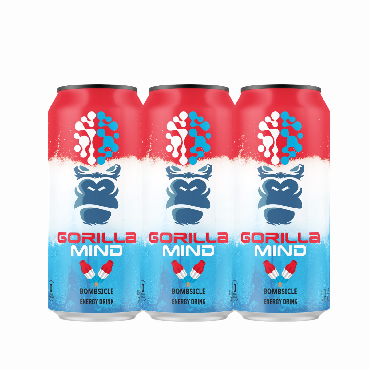 Gorilla Mind Energy Drink, 200mg Caffeine, Enhanced Focus and Mental Clarity, Zero Sugar, 3-12cans, Various Flavors - Ultimate Sup Singapore