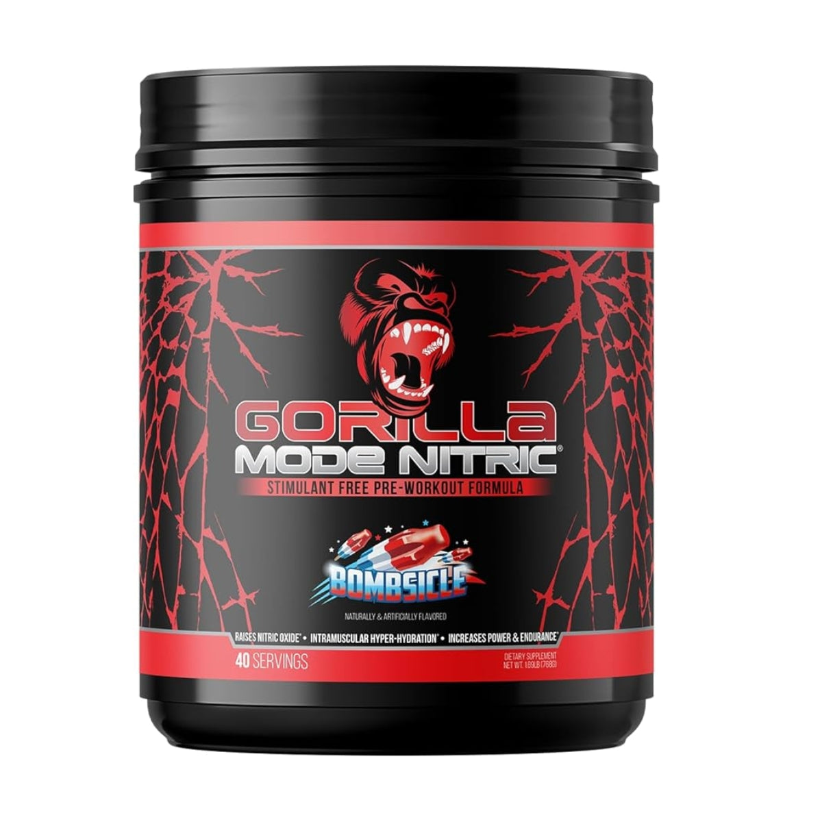 Gorilla Mind, Gorilla Mode Nitric Upgraded Stimulant Free Pre-Workout, Massive Pumps 40 servings - Ultimate Sup Singapore