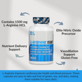 EVLution Nutrition, L-Arginine1500, Vasodilation Support, Nitric Oxide, Muscle Booster, Vegan and Gluten Free, 100 Caps - Ultimate Sup Singapore