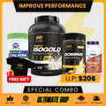 Combo IMPROVE PERFORMANCE, PVL Iso Gold 5lb + PVL 100% Pure Creatine + Omega 3 200s + PVL Domin8 Pre workout - Ultimate Sup Singapore