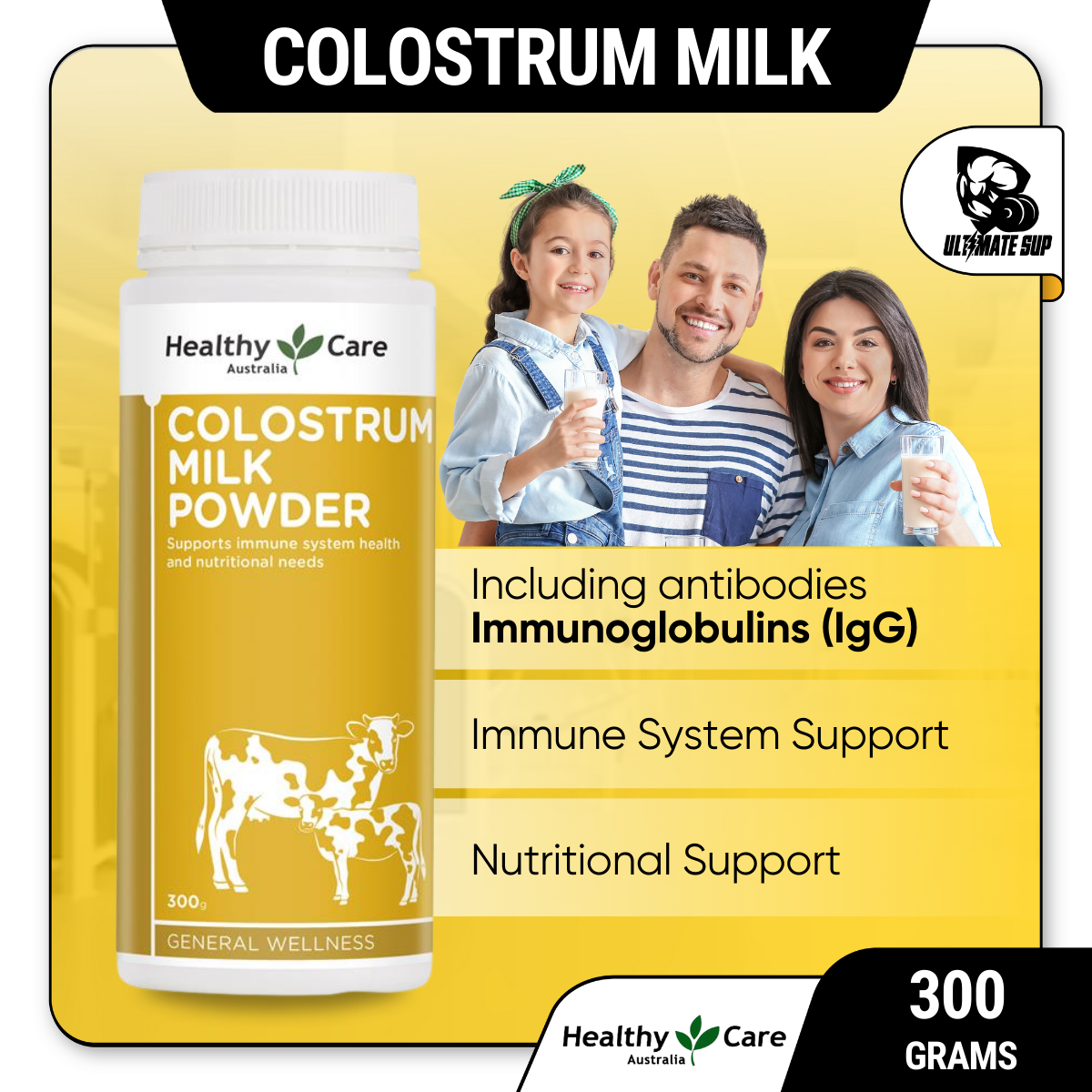 Healthy Care, Colostrum Milk Powder, 300g - Ultimate Sup Singapore