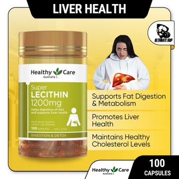 Healthy Care, Super Lecithin 1200mg, 100 Capsules - Ultimate Sup Singapore