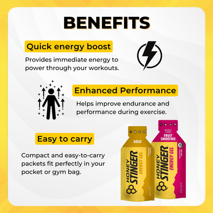 Honey Stinger Gold Energy Gel, Gluten Free & Caffeine Free, Sports Nutrition for Home & Gym, Pre and Mid Workout, 1 pack - Ultimate Sup Singapore