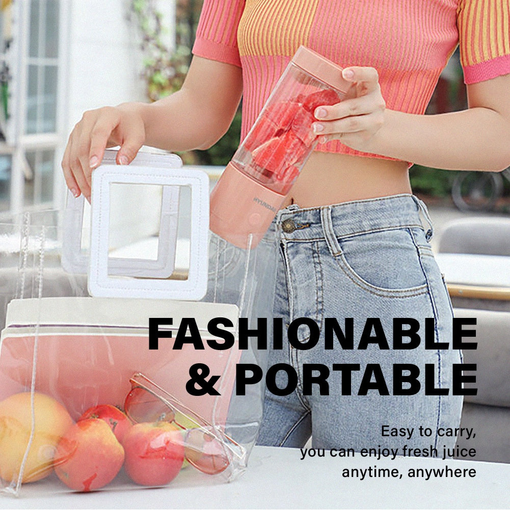 Hyundai Portable Automatic Blender Bottle | Personal Fruit Juicer | Protein Shaker 4 Blades 400ml - Ultimate Sup Singapore