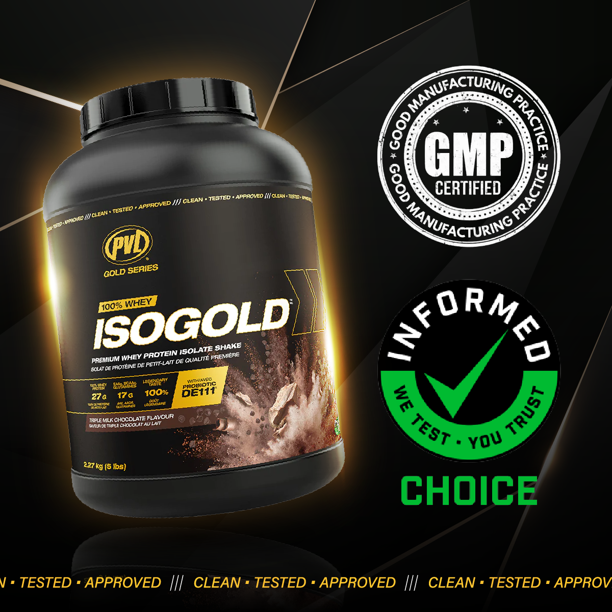 PVL Gold Series Iso Gold, 100% Whey Protein Isolate & Hydrolysate, Muscle Growth Support, Muscle Recovery, 2-5lbs - Ultimate Sup Singapore