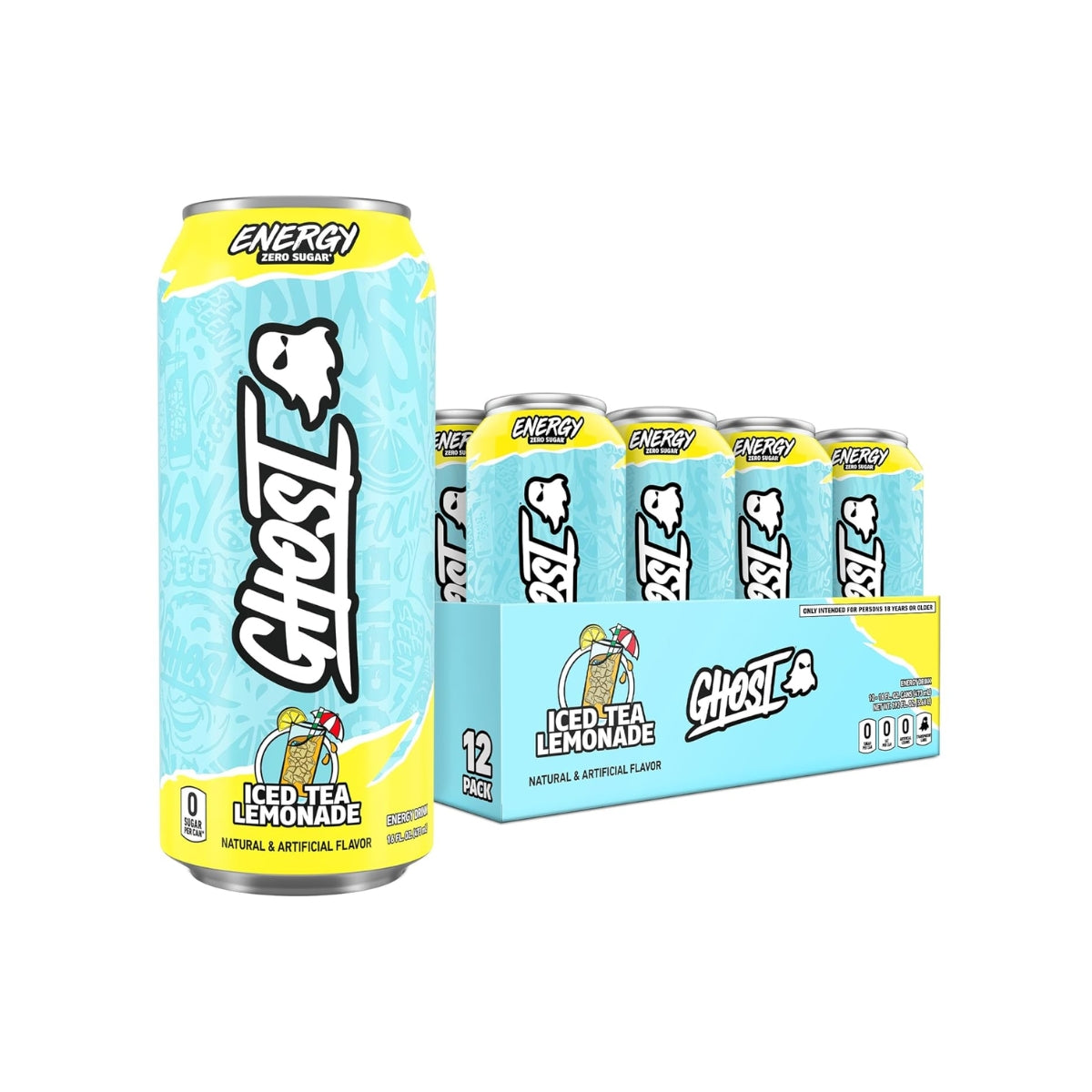 GHOST, Energy Drink, 200mg Caffeine, 12 Cans