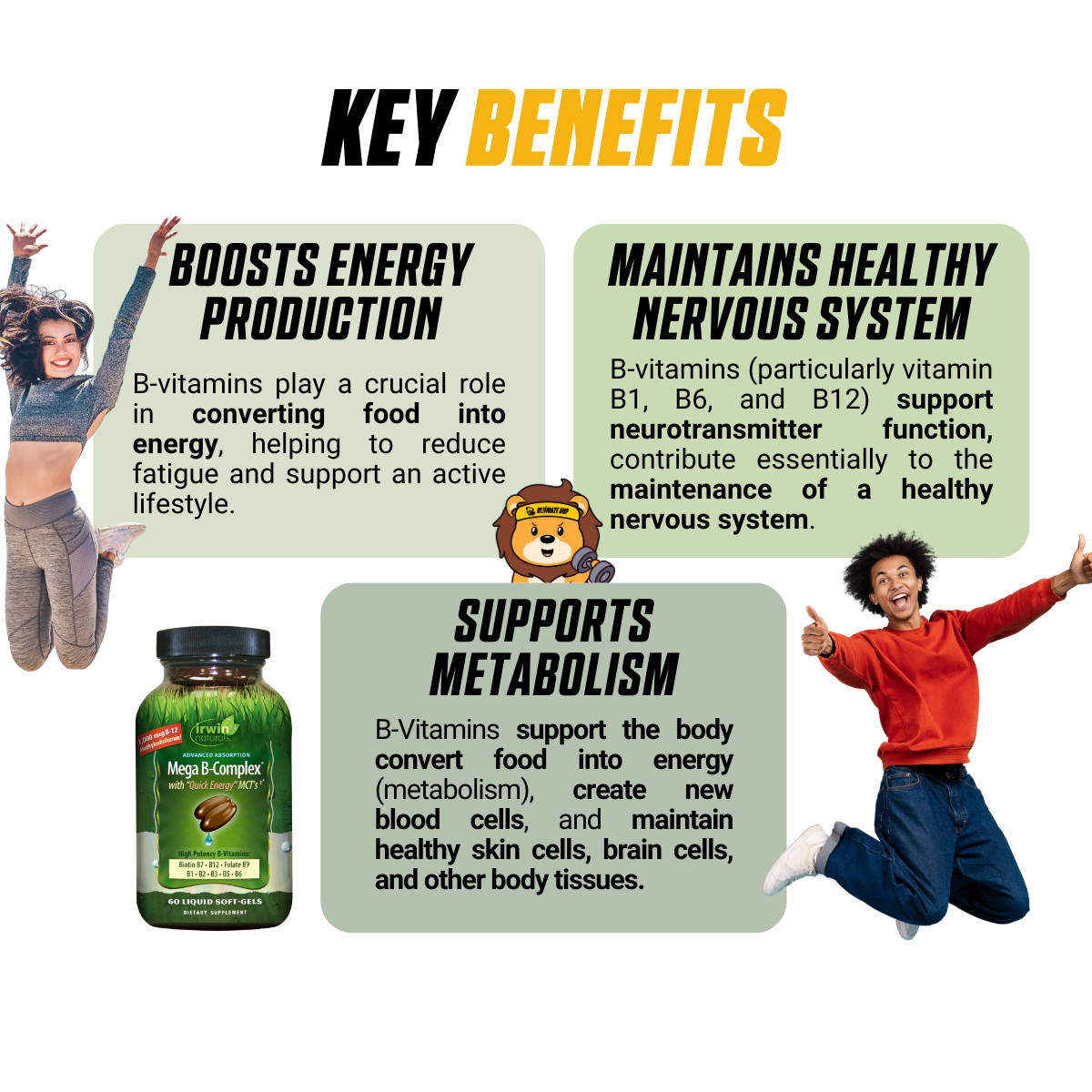 Irwin Naturals, Mega B-Complex with Quick Energy MCT's, 60 Liquid Soft-Gels - Ultimate Sup Singapore