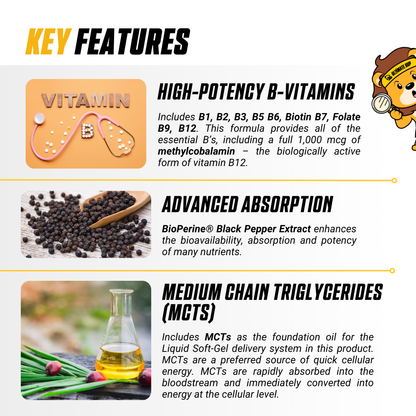 Irwin Naturals, Mega B-Complex with Quick Energy MCT's, 60 Liquid Soft-Gels - Ultimate Sup Singapore