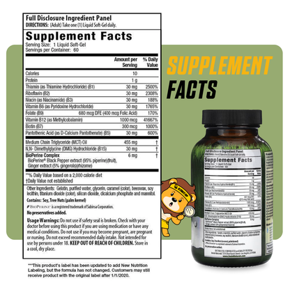 Irwin Naturals, Mega B-Complex with Quick Energy MCT's, 60 Liquid Soft-Gels - Ultimate Sup Singapore