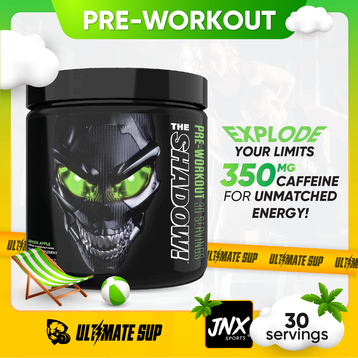 JNX Sports, Shadow! Pre-Workout, 30 Sers - Ultimate Sup Singapore