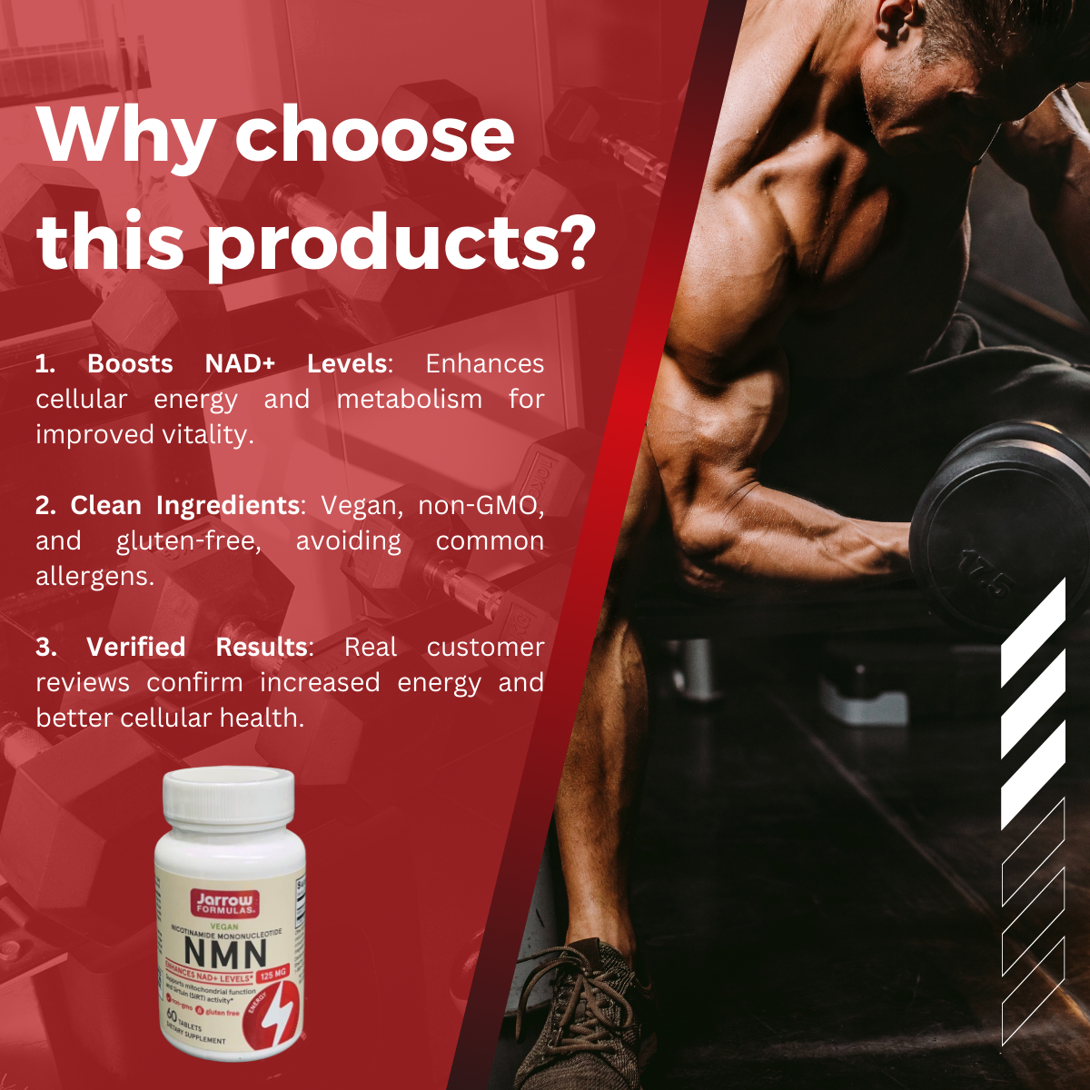 Jarrow Formulas, NMN (Nicotinamide Mononucleotide), 125 mg, 60 Tablets - Ultimate Sup Singapore