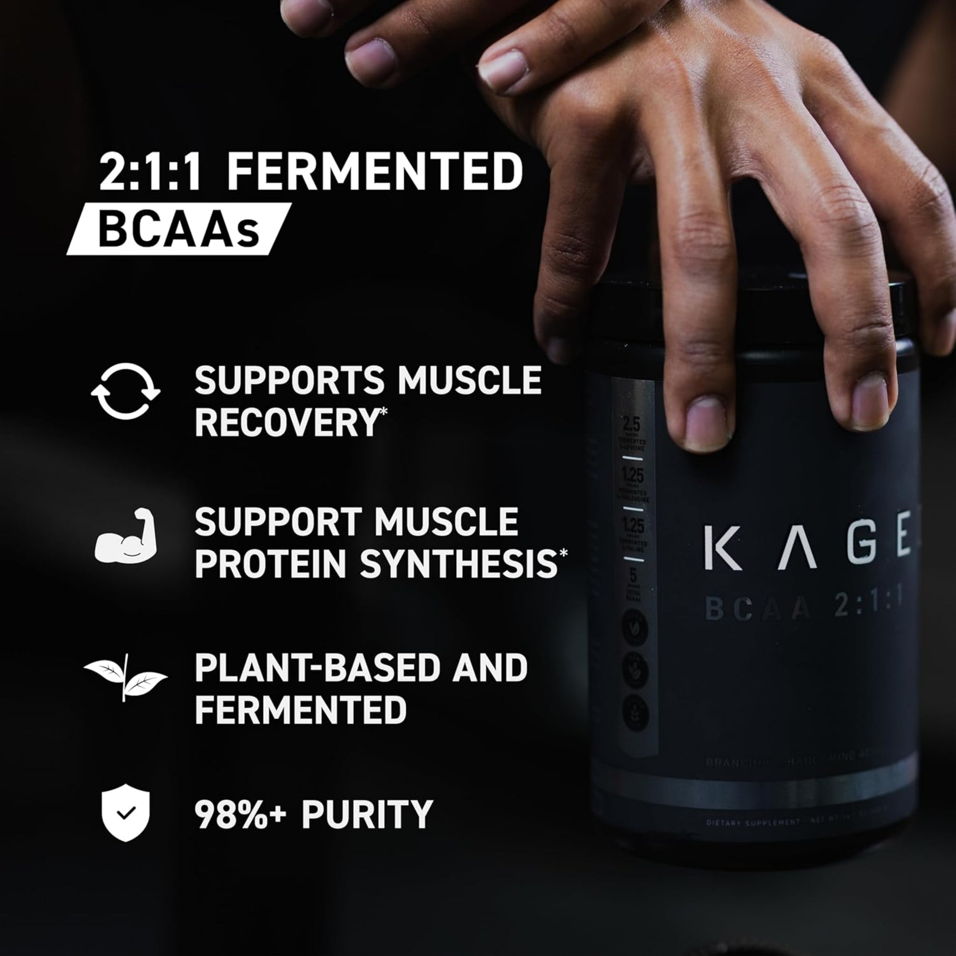 Kaged BCAA 2:1:1, Third Party Tested by Informed Choice, 98% Purity, Unflavored, 400g - Ultimate Sup Singapore