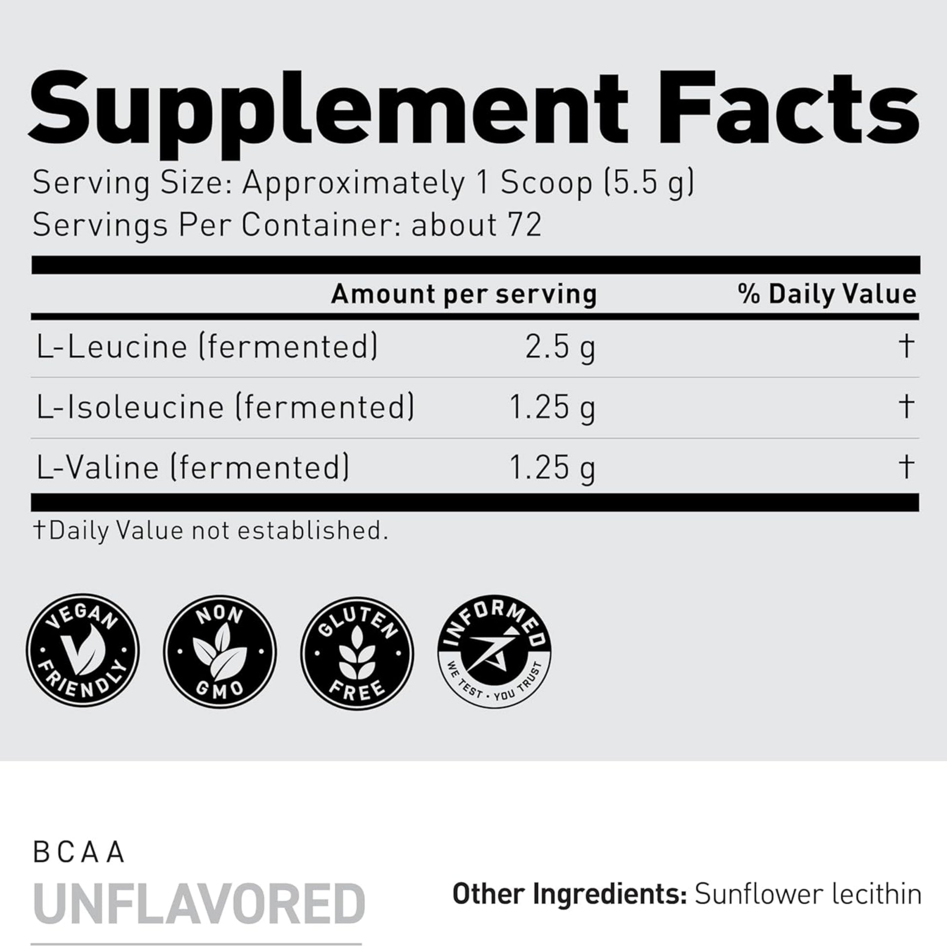 Kaged BCAA 2:1:1, Third Party Tested by Informed Choice, 98% Purity, Unflavored, 400g - Ultimate Sup Singapore